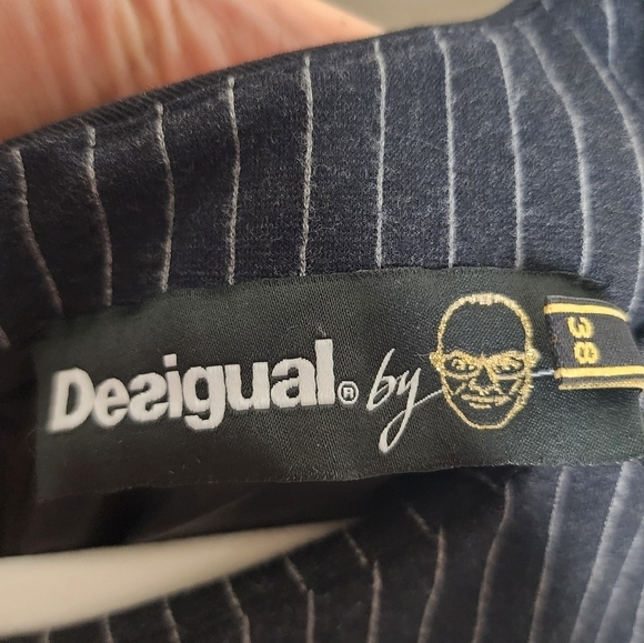 Desigual Pinstripe Asymmetrical Dress 38 - Picture 4 of 4